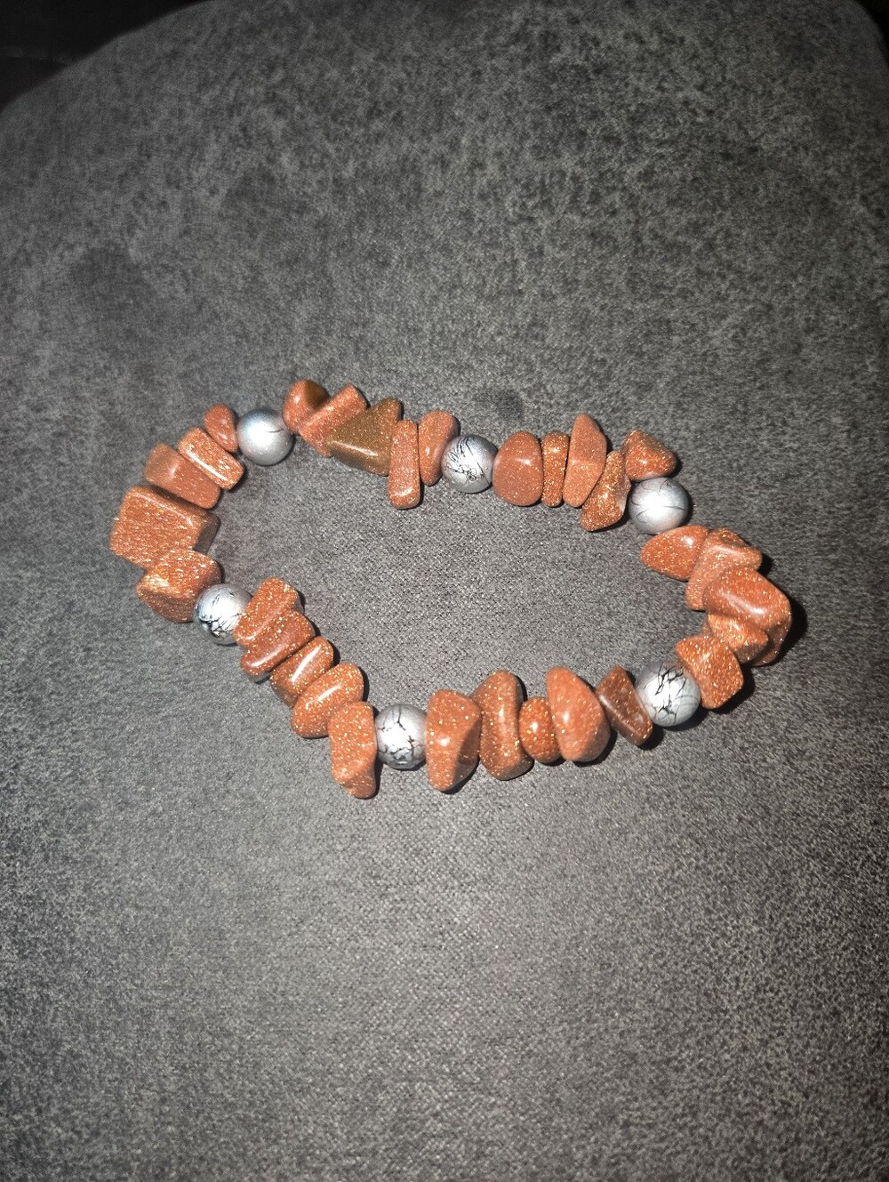 Handmade Golden Sandstone Gemstone Bracelet Sparkling Goldstone Energy 371